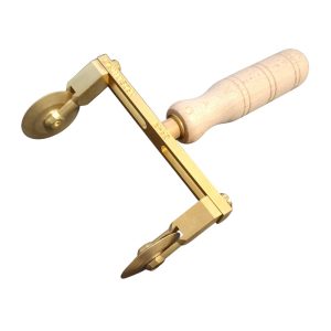teigroller messing verstellbar 2 glatte klingen holzgriff (buche)