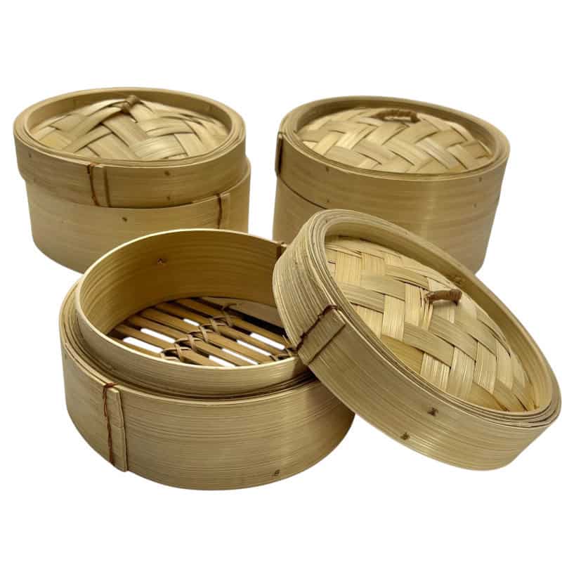 Bamboo steamer basket for dim sum  15 cm - Gaumen Freunde