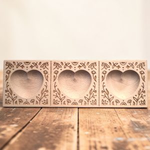 raviolibrettchen für 3 ravioli – herz mulde – florales relief