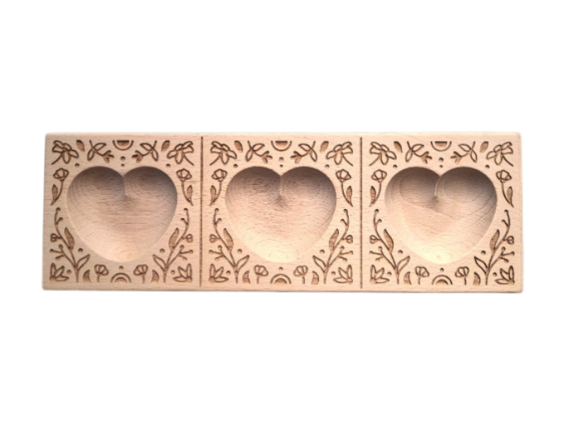 raviolibrettchen für 3 ravioli – herz mulde – florales relief