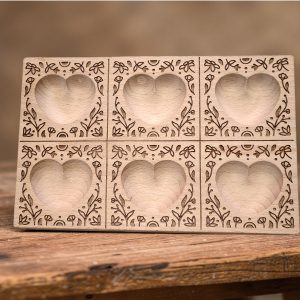 raviolibrettchen für 6 ravioli – herz mulde – florales relief