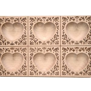 raviolibrettchen für 6 ravioli – herz mulde – florales relief