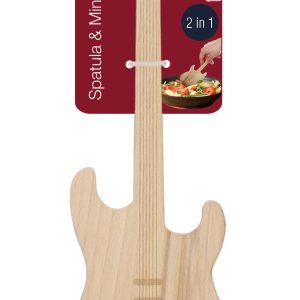 gitarren spatel & mini schneidebrett – 2 in 1 küchenhelfer aus holz