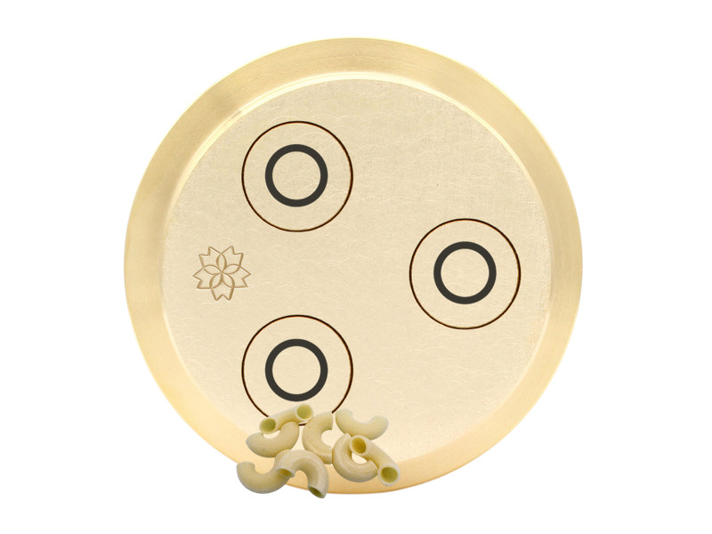 messing matrize curvo lisci / hörnchen glatt 7,8 mm – für pn100, pasta bella, emma und lillodue